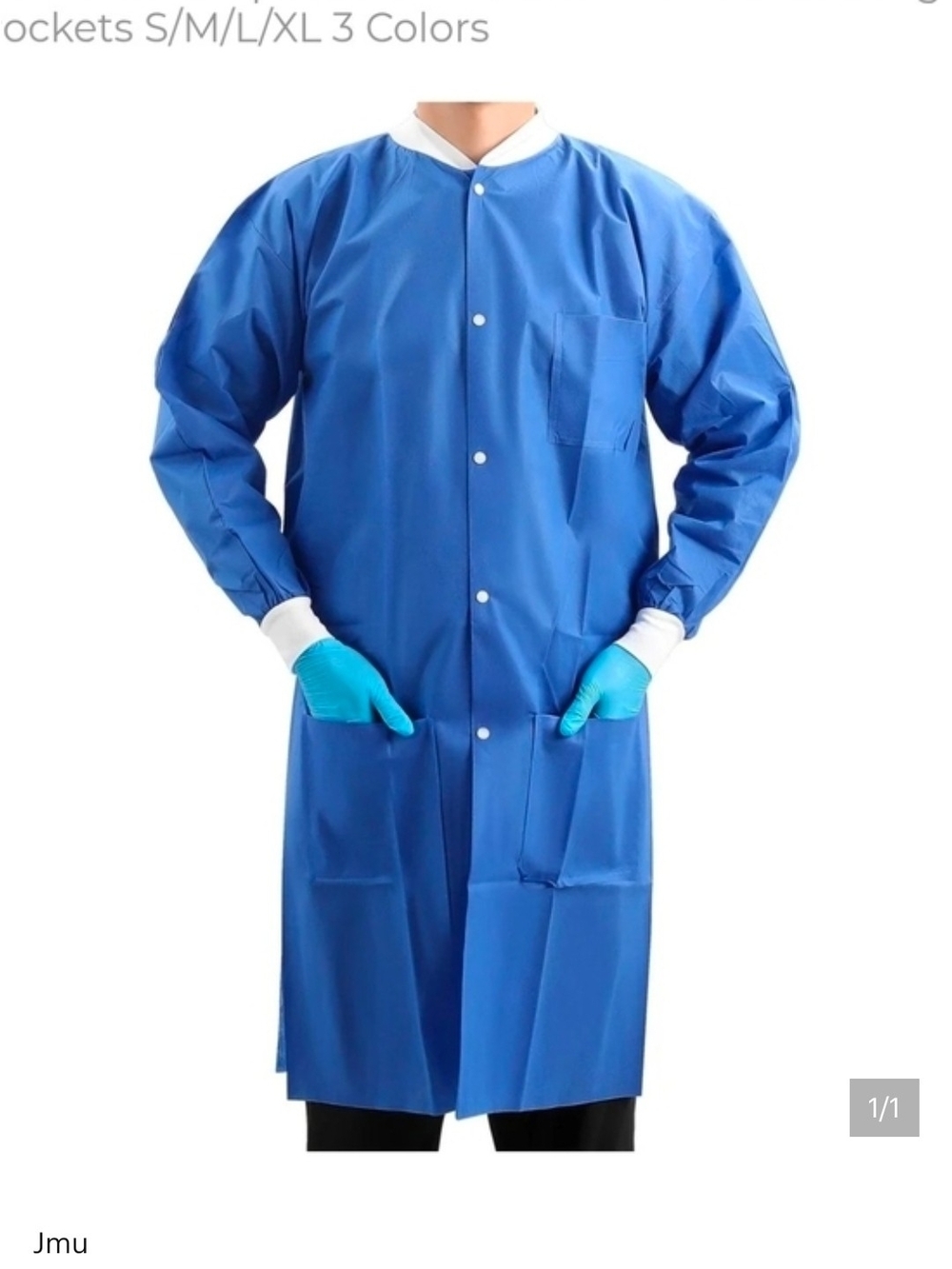 Men's Blue Snap-Front Protective Coat